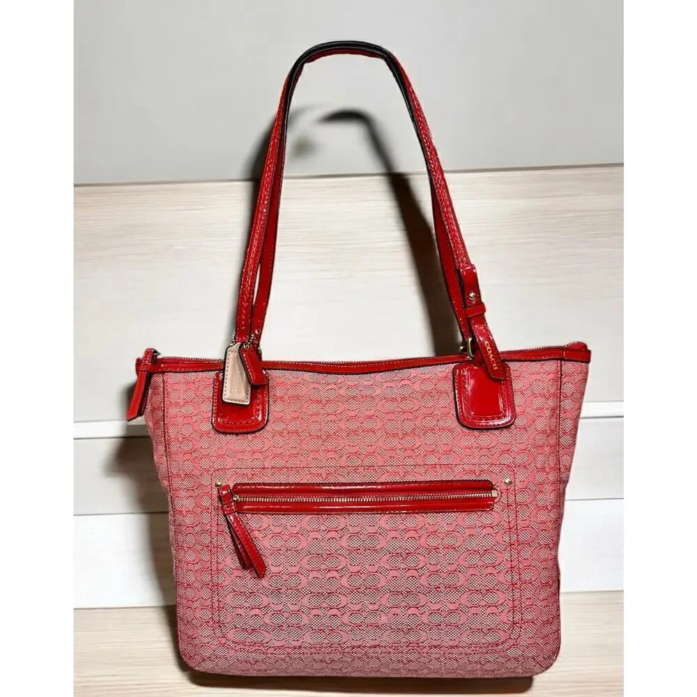 Coach 25051 Poppy Signature C Oxford Small Tote Bag